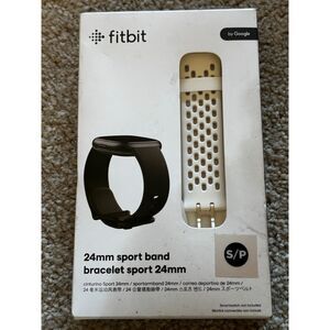 NIB Fitbit 24mm Sport Band White OEM for Sense 2 Versa 4 & Versa 3, Size small